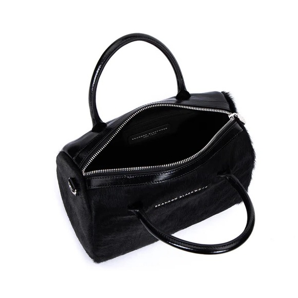 Brandon Blackwood Black Ponyhair Medium Cara Duffle Bag - Picture 2 of 7